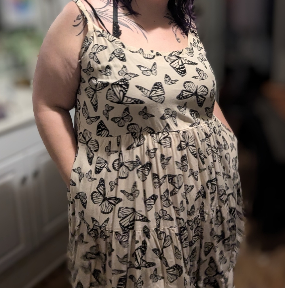 Butterfly Print Sleeveless Dress